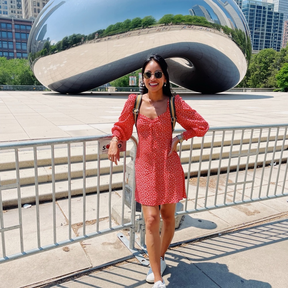 Faithfull the Brand Red Floral Mini Dress